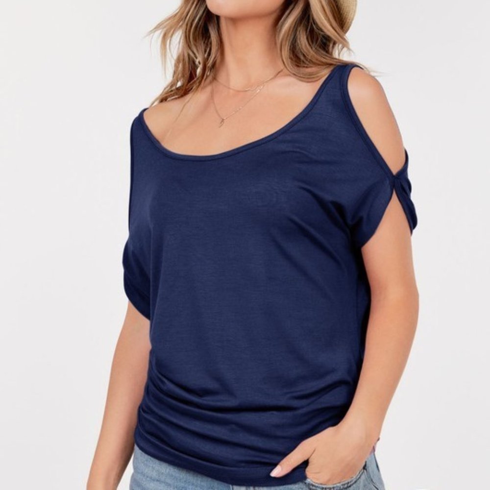 Cold shoulder top - Navy